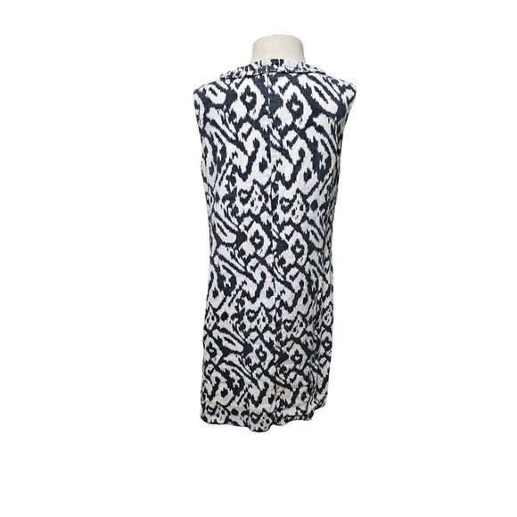 Loft Linen Shift Dress size 12 animal print blue white - Picture 2 of 8